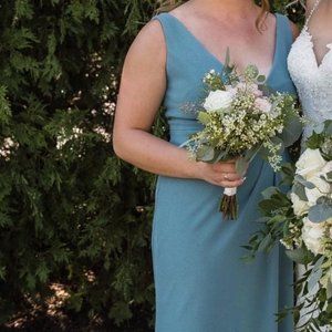 Light blue - seafoam long dress from David's Bridal